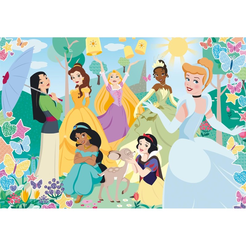 Clementoni - 20346 - Disney Princess Glitter 104 pezzi - Cartoni ...