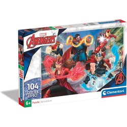 Clementoni - 20347 - Glitter The Avengers 104 pezzi - Cartoni animati, Marvel, Supereroi, Supercolor Puzzle