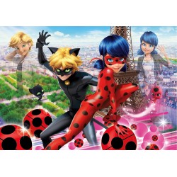 Clementoni - 27077 - Miraculous: Tales of Ladybug & Cat Noir Supercolor Puzzle, Multicolore, 104 Pezzi