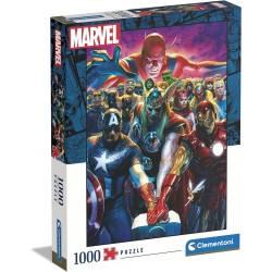 Clementoni - 39672 - Puzzle The Avengers Marvel 1000 pz, Film Famosi, Supereroi, Cartoni Animati