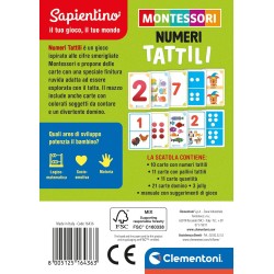 Clementoni - 16436 - Sapientino Carte - Numeri Tattili - Gioco Educativo 3 Anni, Flashcards Montessori