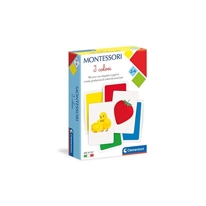 Clementoni - 16333 - Carte Colori Montessori 2 Anni (Versione in Italiano), Gioco educativo