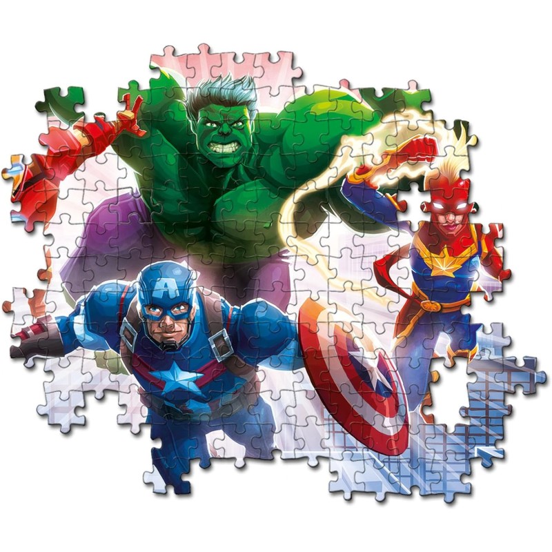 Clementoni- Marvel Spiderman Glowing Lights Collection Spiderman-104 Pièces, 6 Ans Enfant