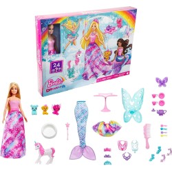 Mattel - Barbie Dreamtopia - Calendario dell’Avvento, tanti regali per 25 giorni, con accessori, HGM66