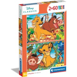 Clementoni Puzzle Lion King Supercolor Disney The King 2X60 (Include 2 60 Pezzi) 21604
