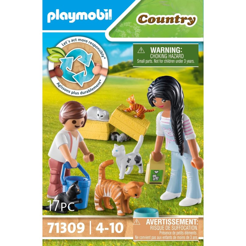 Playmobil - Country Famiglia dei Gatti, Cat Family 71309