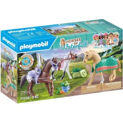 Playmobil Set 3 Cavalli con Selle, emozionanti Avventure a Cavallo 71356
