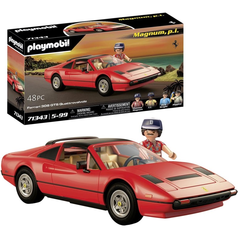 Playmobil Ferrari 308 GTS Magnum, P.I. pezzo da collezione Famous Cars 71343