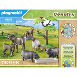 Playmobil Animali della fattoria con adorabili mucche, capre, pecore e maiali 71307