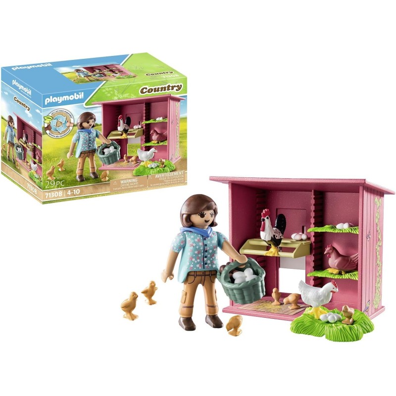 Playmobil Country Pollaio, con gallo, galline e pulcini 71308