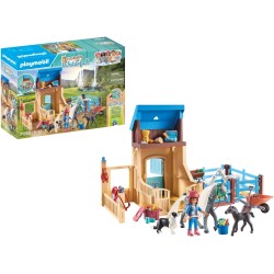 PLAYMOBIL Horses of Waterfall 71353 - Stalla con recinto, avventure nel pittoresco Waterfall Ranch con Amelia e Whisper