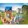 PLAYMOBIL Horses of Waterfall 71353 - Stalla con recinto, avventure nel pittoresco Waterfall Ranch con Amelia e Whisper