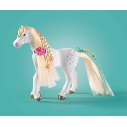 PLAYMOBIL Horses of Waterfall 71354 - Area di cura e lavaggio per cavalli, giri in lungo e in largo e selfie in comune
