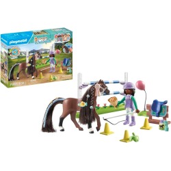 PLAYMOBIL Horses of Waterfall 71355 - Percorso a ostacoli per torneo, allenamento per il campionato con ricompense