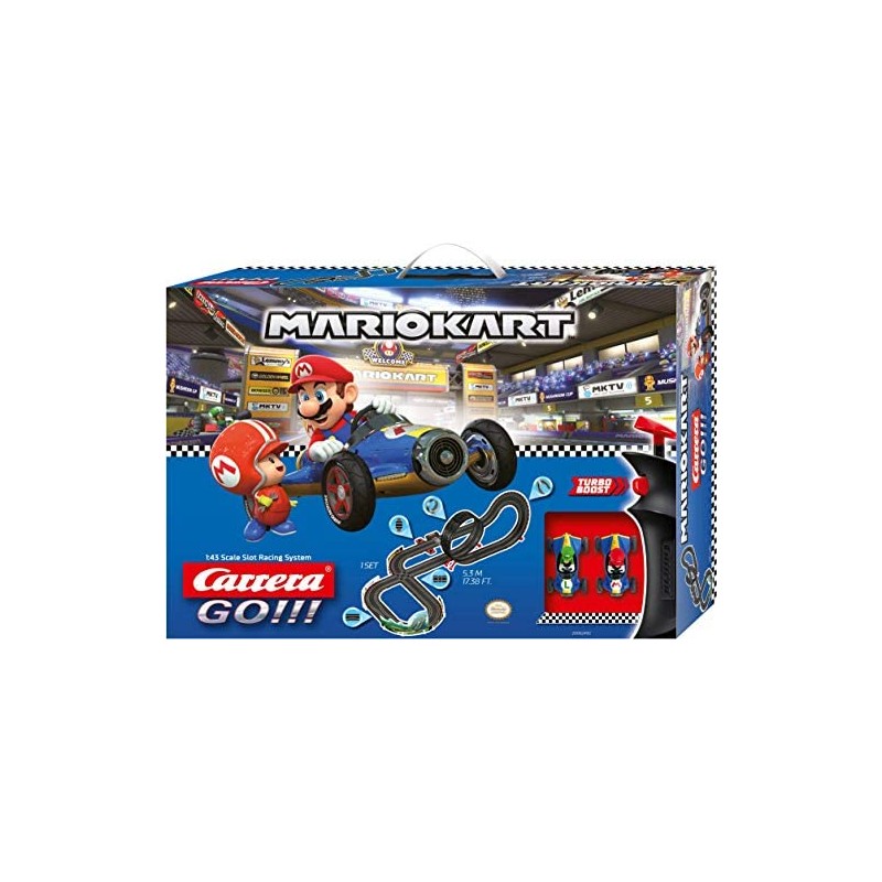 Carrera Toys GO!!! Mario Kart Mach 8 Set Pista da Corsa e Due Macchinine con Mario e Luigi 20062492