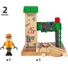 BRIO World - Doppio Semaforo con Operatore, BRIO Accessori, Età Raccomandata 3+