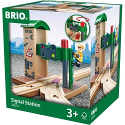 BRIO World - Doppio Semaforo con Operatore, BRIO Accessori, Età Raccomandata 3+