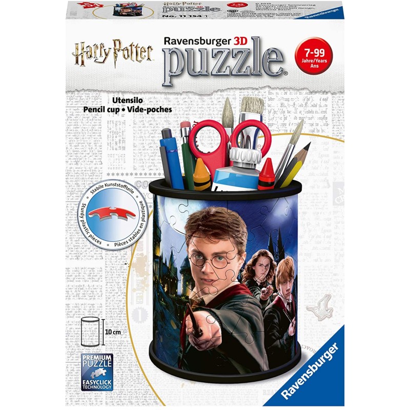 Ravensburger - 3D Puzzle Portapenne Harry Potter, 54 Pezzi, 6+ Anni