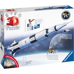 Ravensburger - 3D Puzzle Apollo Saturn V Rocket, Razzo Spaziale, 504 Pezzi, 8+ Anni