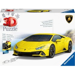 Ravensburger - 3D Puzzle Lamborghini Huracán Evo Gialla, 108 Pezzi, 8+ Anni