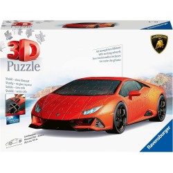 Ravensburger - 3D Puzzle Lamborghini Huracán Evo Arancione, 108 Pezzi, 8+ Anni