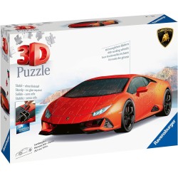 Ravensburger - 3D Puzzle Lamborghini Huracán Evo Arancione, 108 Pezzi, 8+ Anni