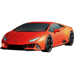 Ravensburger - 3D Puzzle Lamborghini Huracán Evo Arancione, 108 Pezzi, 8+ Anni