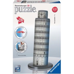 Ravensburger - Puzzle 3D Torre di Pisa, 216 Pezzi, Multicolore, 12557.9