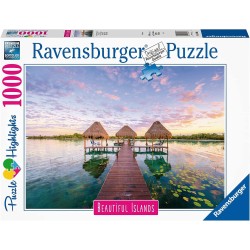 Ravensburger - Puzzle Rifugio Tropicale, 1000 Pezzi, Collezione Beautiful Islands, Puzzle per Adulti, Multicolore, 16908.5