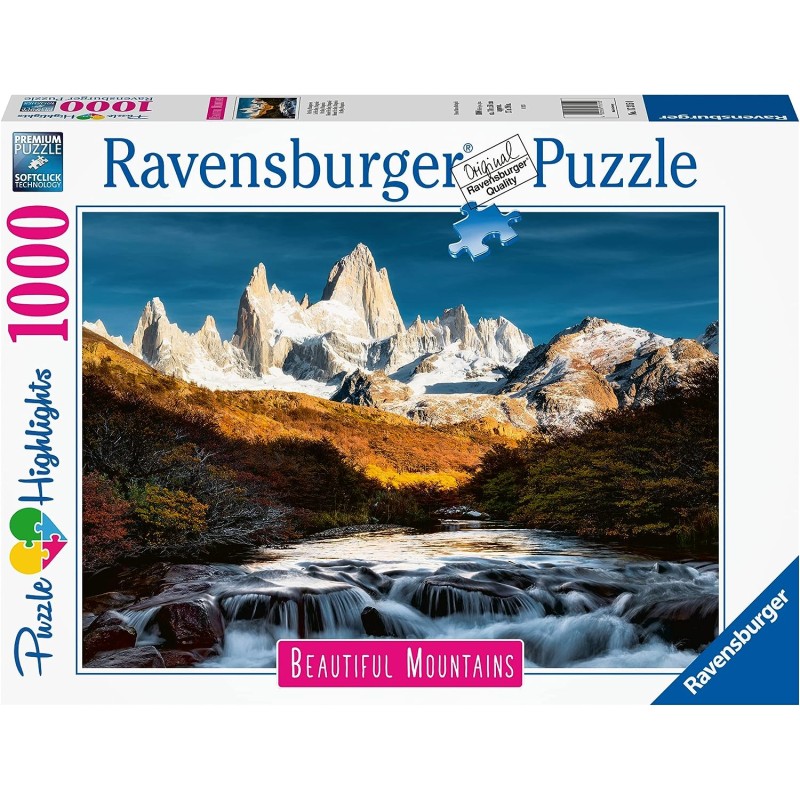 Ravensburger - Puzzle Fitz Roy, Patagonia, Collezione Beautiful Mountains, 1000 Pezzi, Puzzle Adulti