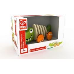 Hape Walk A Long Croc - Pull Along Wooden Crocodile Toy E0348
