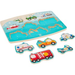 Hape Puzzle dei mezzi di emergenza in legno E1406