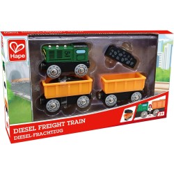 Hape Treno Merci Diesel in Legno più accessori E3718