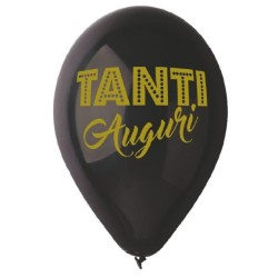 PALLONCINI LARGE ELIO NERI TANTI AUGURI 5PZ IN BUSTA Ø 30CM, P-9420