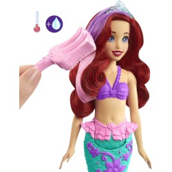 Mattel - Disney Princess - Ariel Cambia Colore, bambola sirenetta con capelli e coda cambia colore, giocattolo acquatico ispirat