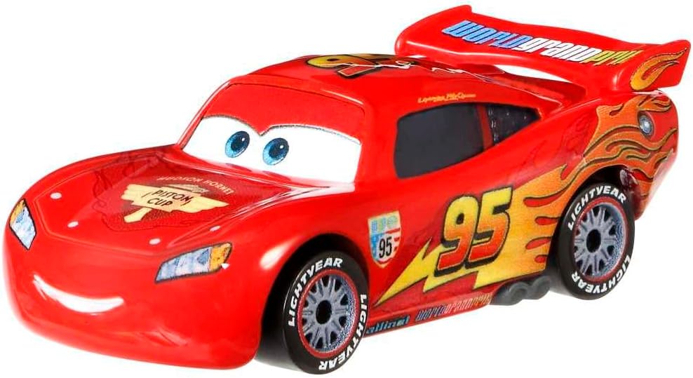 Mattel - Cars 3 - Lightning McQueen con Ruote da Corsa Macchina Giocattolo  in Scala 1:55 - FLM20