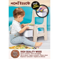Lisciani - Montessori Wood Toy box chair sedia in legno 102310