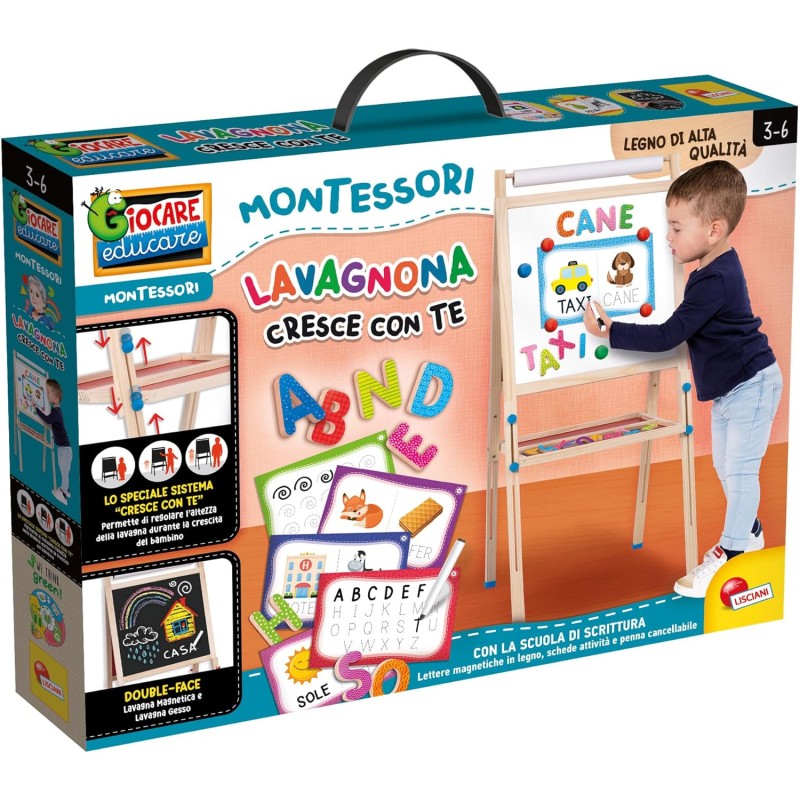 Lisciani Montessori Lavagnona legno cresce con te 102600