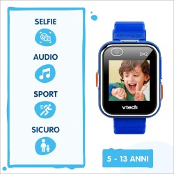 VTech Kidizoom Smartwatch DX2 Blu, Orologio Interattivo, Schermo Touch a Colori VT193876