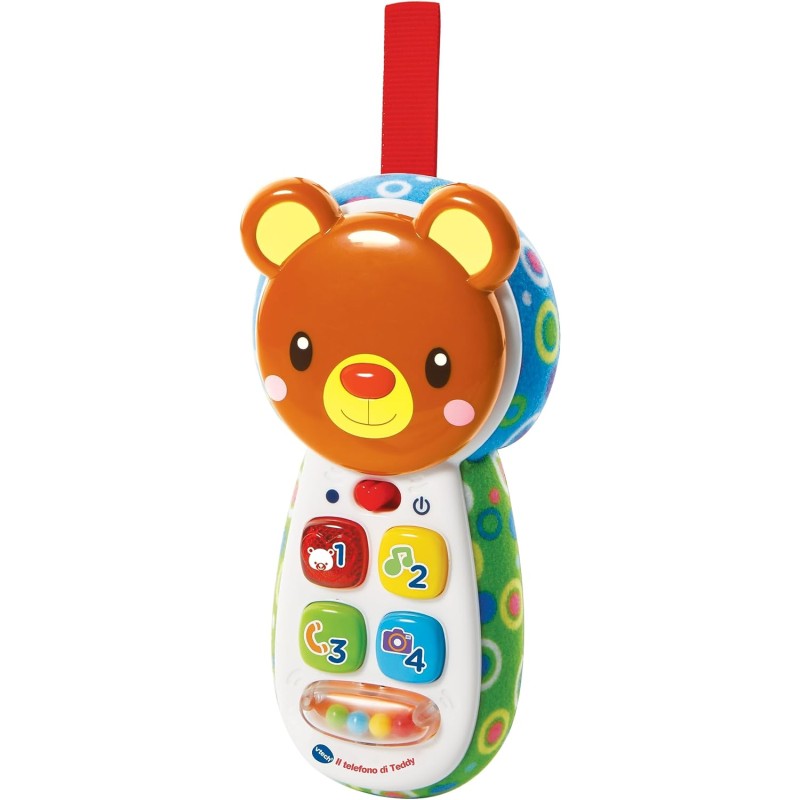 VTech Il Telefono di Teddy, Impara i Colori e i Numeri, Cellulare con Clip, 6-36 Mesi VT502707