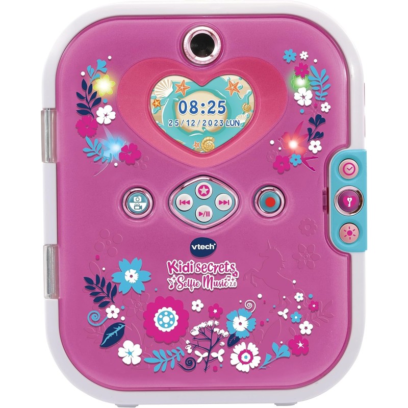 VTech KidiSecrets Selfie Music 2.0, Diario Segreto Interattivo Doppia Fotocamera e MP3 VT541907