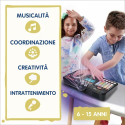 VTech Kidi DJ Mix, Console da DJ per Bambini, Effetti Luminosi da Concerto, Giradischi Bambini con Microfono, Bluetooth 547307