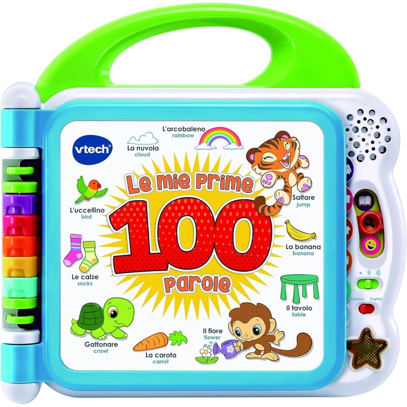 VTech Il Mio Primo Libro Illustrato - Le Mie Prime 100 Parole, Libro Neonato  con 3 Modalità