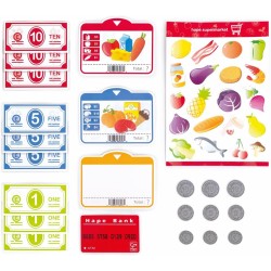 Hape Accessori per Gioco Negozi Cassa supermercato con luci, Suoni e calcolatrice Solare, Multicolore, Medium, E3184