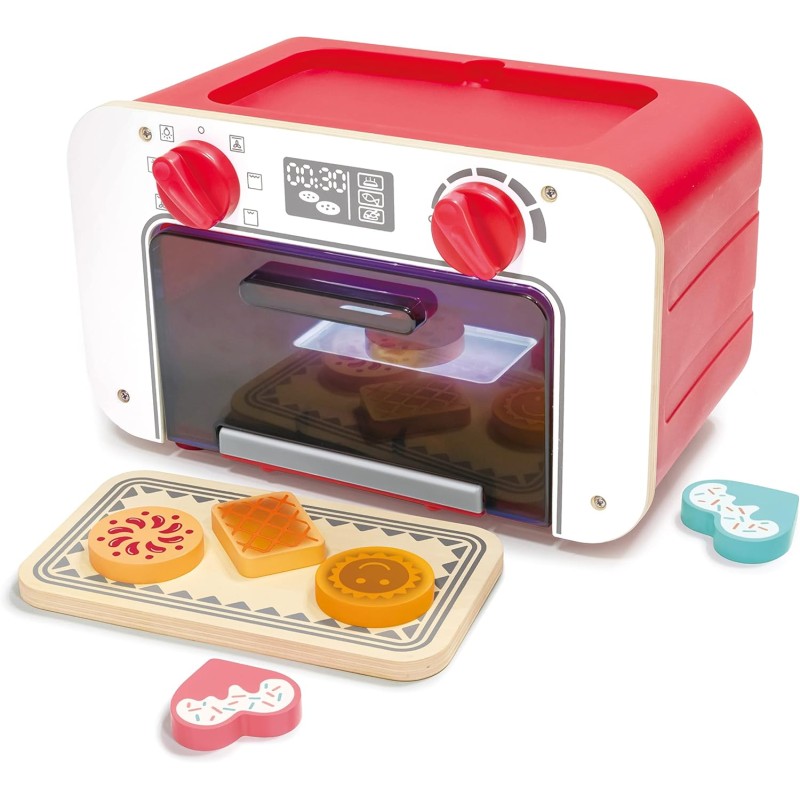 Hape - Forno biscotti magici | Giocattolo interattivo con suoni, luci e timer, biscotti cambia-colore e piastra E3183