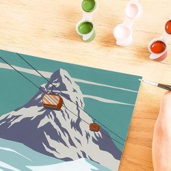 Ravensburger - CreArt Zermatt in Svizzera, Kit per Dipingere con i Numeri, Contiene Tavola Prestampata 24x30 cm, Pennello, Color