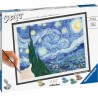 Ravensburger - CreArt ART COLLECTION Van Gogh: Notte stellata, Kit per Dipingere con i Numeri, Contiene Tavola Prestampata 30 x 