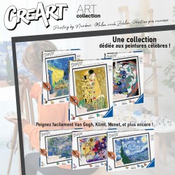Ravensburger - CreArt ART COLLECTION Van Gogh: Terrazza del caffè di sera, Kit per Dipingere con i Numeri, Contiene Tavola Prest