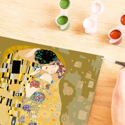 Ravensburger - CreArt ART COLLECTION Klimt: Il bacio, Kit per Dipingere con i Numeri, Contiene Tavola Prestampata 30 x 40 cm, 2 