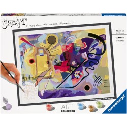 Ravensburger - CreArt ART COLLECTION Kandinsky: Giallo, rosso, blu, Kit per Dipingere con i Numeri, Contiene Tavola Prestampata 